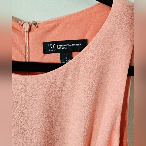 INC International Concepts Coral Jumpsuit with Tie Belt, Pockets, NWT, Size 4 - Picture 4 of 5